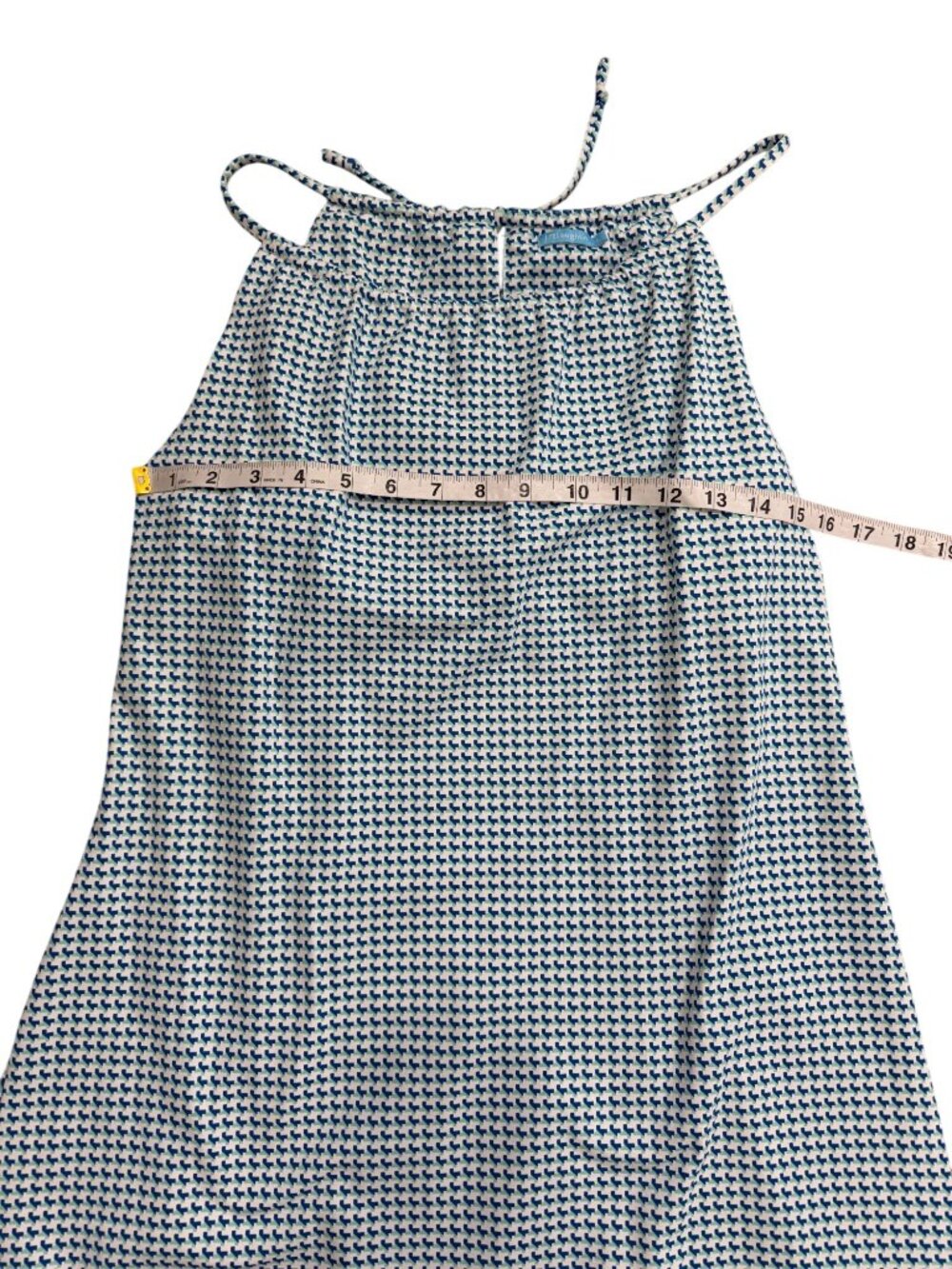 J. McLaughlin Womens Size L Dress Sleeveless Blue White Houndstooth - Picture 7 of 8